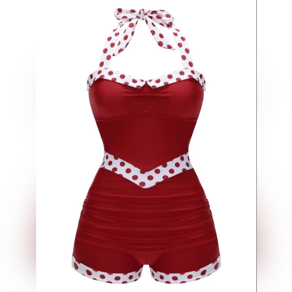 Retro 1940's Halter One-Piece Swimsuit